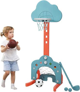 Costway Costway Soporte De Baloncesto Para Ni&ntilde;o Altura Ajustable Con Porter&iacute;a De F&uacute;tbol Y Golf Juguete Centro Actividad Para Infantil