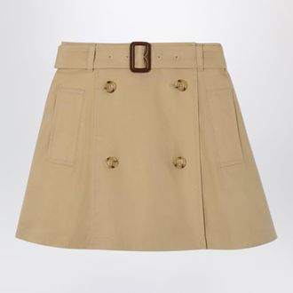Burberry Cotton twill trench skirt in sand beige