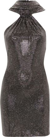 Giuseppe Di Morabito rhinestone-embellished hooded mini dress - women - Polyester/Elastane/glass - 36 - Black
