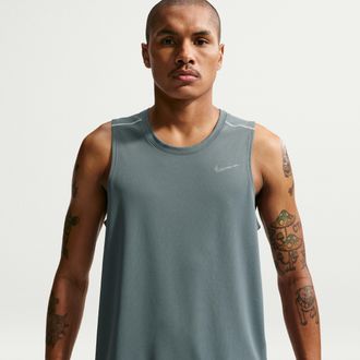 Nike Mens Miler Dri-FIT Running Tank Top in Grey | IF2018-084