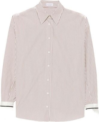 Brunello Cucinelli Vertical-stripe Long-sleeve Shirt