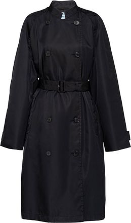 Prada Re-Nylon double-breasted raincoat - women - Nylon - 46 - Black