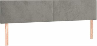 vidaXL Cabecero Con Led De Terciopelo Gris Claro 200x5x78/88 Cm Vidaxl