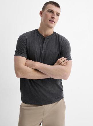 Le 31 Mens Soft jersey Henley Shirt T-shirt Standard fit