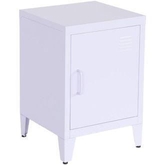 Sweeek Lilac steel bedside table, one door, locker