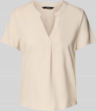Vero Moda Regular Fit Tunika aus Viskose-Leinen-Mix Modell MYMILO in Sand, Gr&ouml;&szlig;e S