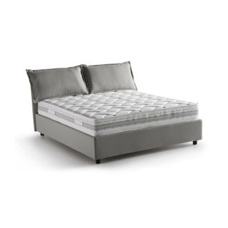 Talamo Italia Talamo Italia - Cama Matrimonial Denise, Cama Contenedor Con Revestimiento De Tela, 100% Made In Italy, Apertura Frontal, Con Colch&oacute;n 160x190 Cm Inclu