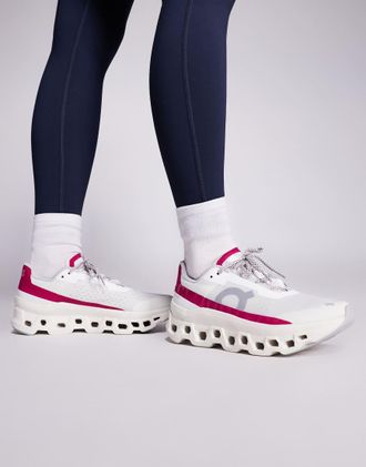 On Running ON - Cloudmonster - Sneakers da corsa bianche e rosa-Bianco