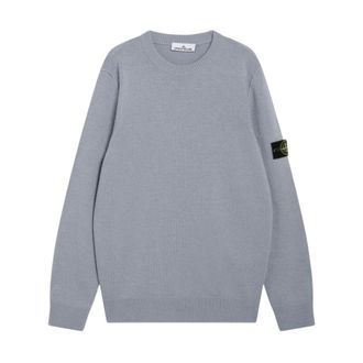 Stone Island Jersey de cuello redondo en lana de cordero - Knitwear - Hombre - Gris - XL