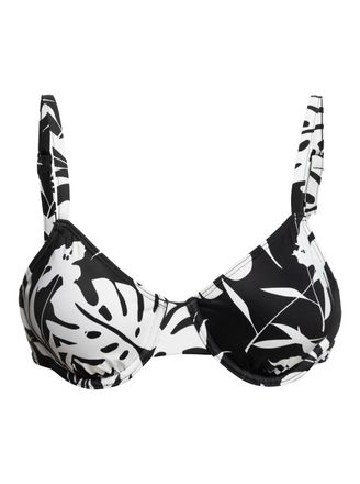 Roxy Triangel-Bikini-Top ROXY Printed Roxy Love The Muse, Damen, Gr. XS, Cup B, schwarz-weiss (anthrazit surf trippin bico s), Obermaterial: 74% Nylon, 26%