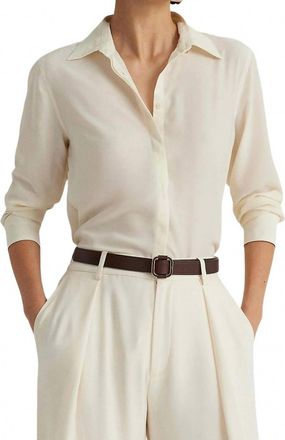Ralph Lauren Mascarpone Crepe Shirt In Cream