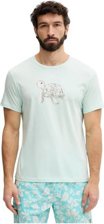 Emporio Armani T-shirt met ronde hals - Heren - T-shirts - Blauw - S - Katoen - Tops