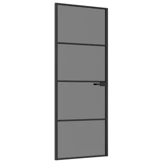 vidaXL Puerta Interior 76 X 201,5 Cm Cristal Templado Y Aluminio Vidaxl