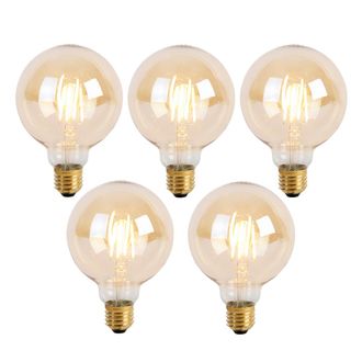 LUEDD Luedd - Juego De 5 Bombillas Led Regulables En 3 Pasos E27 G95 Goldline 5w 530lm 2200k