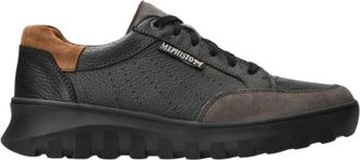 Mephisto Trendy Flynn Sneaker met Onge&euml;venaard Comfort - Heren - Sneakers - Grijs - 47 EU - Leer - Schoenen