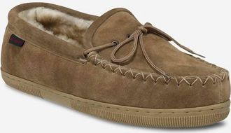 Red Wing Shoes Mens Sheepskin Fleece Lined Suede Loafer Mocassin In Chestnut