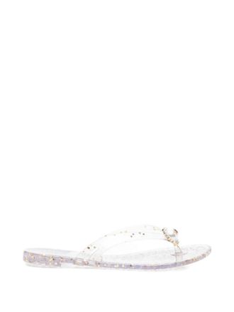 Casadei White Glitter Sandals