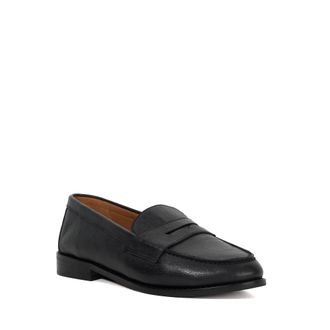 Dune London Womens Ladies Wf Ginelli - Wide Fit Penny Loafer - Black Leather - Size UK 5