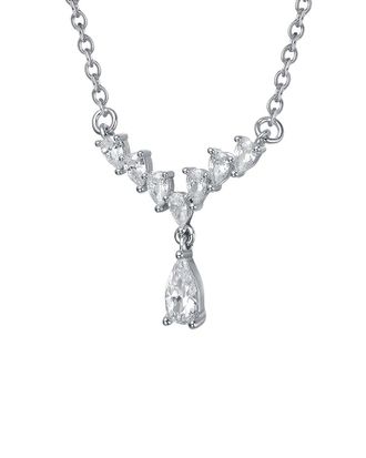 Genevive Silver Diamond Cz Chain Necklace