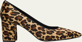 Aquatalia Peony 75mm Leopard-Print Calfhair Pumps