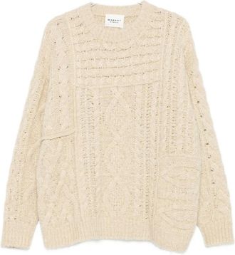 Isabel Marant Beige Cable Knit Round Neck Jumper