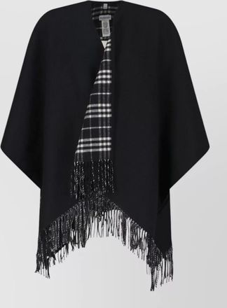 Burberry wool reversible checked asymmetric cape