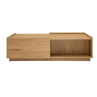Miliboo Miliboo - Mesa De Centro Con Almacenaje Y Acabado Roble Claro, 2 Cajones 120 Cm Madero