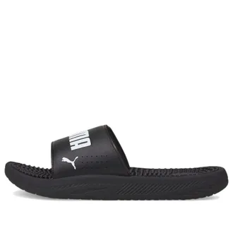Puma Softride Slide Massage Slides Black White 383062-01