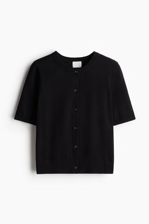 H&M Cardigan mit Kurzarm - Schwarz