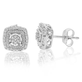Vir Jewels 1/10 cttw Lab Grown Diamond Composite Earrings in Sterling Silver With Push Backs For Women