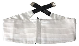 Dolce & Gabbana Mens White Silk Cummerbund Pleated Style - Size EU 48 (Mens)