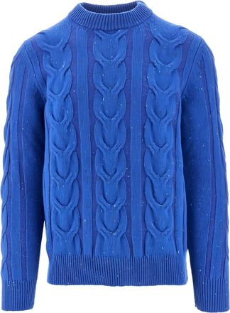 Gallia Maglione con lavorazione intrecciata - Blu