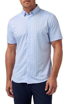 Mizzen+Main Halyard Trim Fit Floral Button-Up Shirt in Cloud Blue Split Floral at Nordstrom, Size Xx-Large