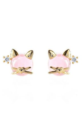 Girls Crew Kitty Kat Stud Earrings in Gold at Nordstrom