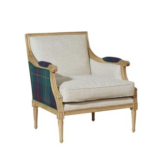 Robin des Bois Sill&oacute;n berg&egrave;re de madera maciza y terciopelo de algod&oacute;n lino