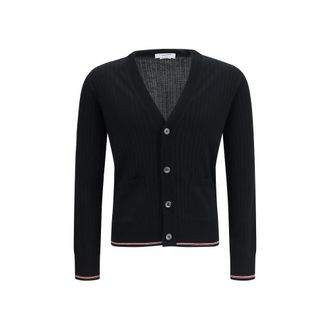 Thom Browne Black Wool Oves Aries Mens Cardigan