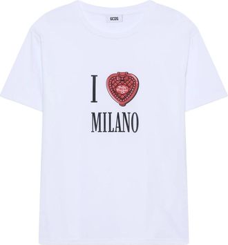 GCDS Polly Pocket Milano T-shirt - Dames - T-shirts - Wit - S - Katoen - Tops