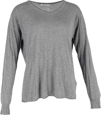 Alexander Wang Alexander Wang T-shirt met ronde hals en lange mouwen in grijs katoen