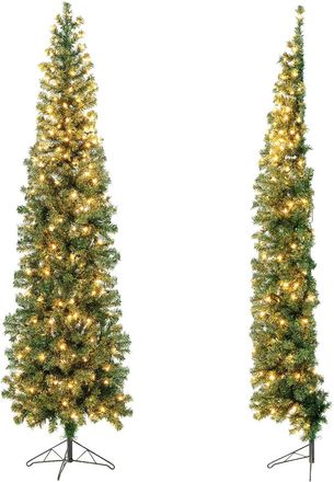 Costway Costway 210 Cm &Aacute;rbol De Navidad Con Luces Incorporadas, 150 Luces Led, &Aacute;rbol De Navidad Artificial 450 Ramas Pvc, Soporte Met&aacute;lico Plegable, Oficina, 