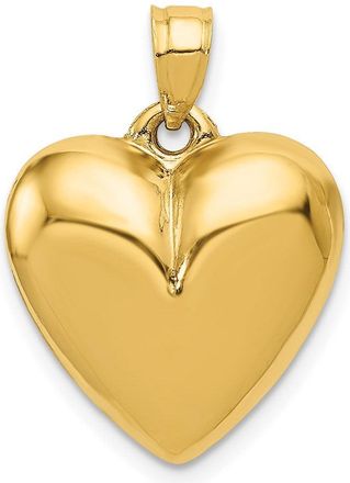 Diamond2Deal 14k Yellow Gold Polished 3-D Puffed Heart Pendant