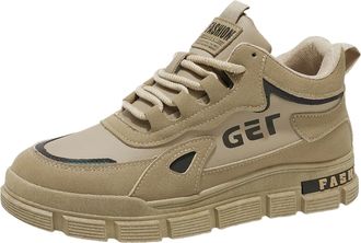 Generic Mens Board Shoes High-Top Flat Bottom Canvas Trainers Light Solid Color Fashion Casual Shoes Lightweight Comfortable Sports Shoe for Board Spring Summ