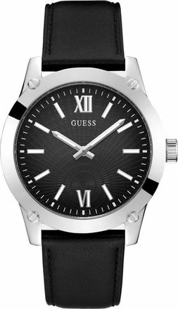 Guess Crescent Watch - Heren - Horloges - Zwart - ONE Size - Leer - Accessoires