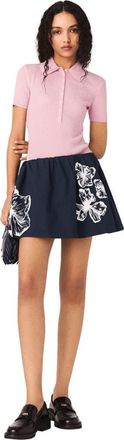 Maje Short cotton skirt in Navy at Nordstrom, Size 40 Eu