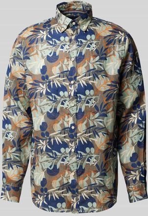 Christian Berg Regular Fit Leinenhemd mit Button-Down-Kragen in Stein, Gr&ouml;&szlig;e XL