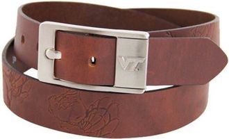 Eagles Wings Virginia Tech Hokies Brandish Leather Belt - Brown at Nordstrom, Size 44