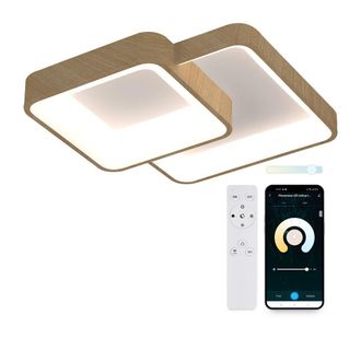 Ksix Ksix Phenomena Plaf&oacute;n Led Blanco Madera 45x45 Cm