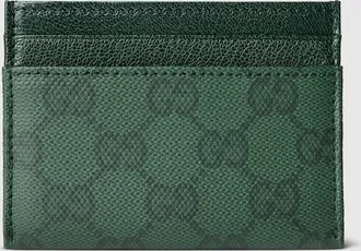 Gucci Essence Classic Card Case, Green, Original GG Fabric