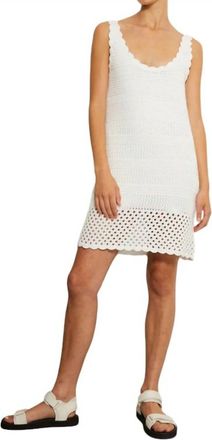 Autumn Cashmere Crochet Dress In Bleach White