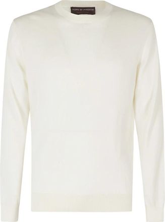 FILIPPO DE LAURENTIIS Gc 1Ml_Su 12R Girocollo - Heren - Ronde hals truien - Beige - XL - Katoen - Truien & Vesten