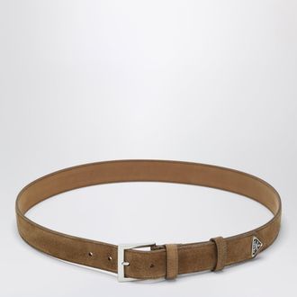 Prada Cintura sesamo in pelle scamosciata